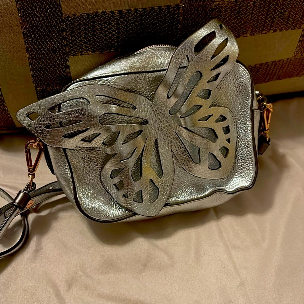 Silver Sophia Webster Butterfly Camera bag